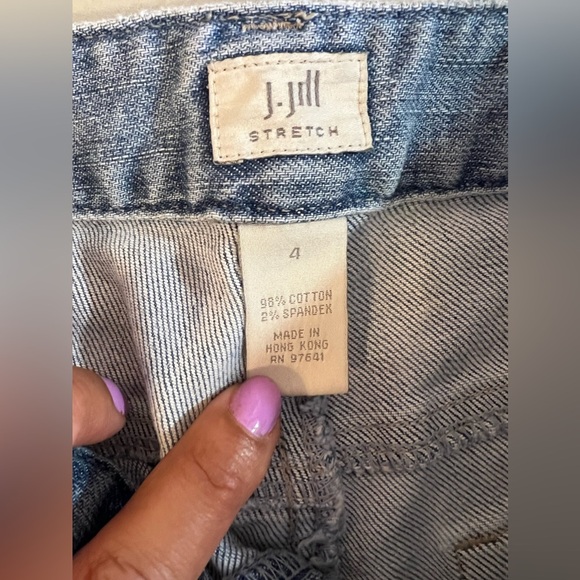 J Jill wash stretch jeans Womens 4 Jeans Flare Leg Light Wash Lagenlook Plus - Picture 9 of 16
